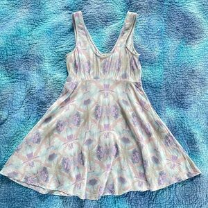 Y2K Free People Pastel Patterned Babydoll Dress